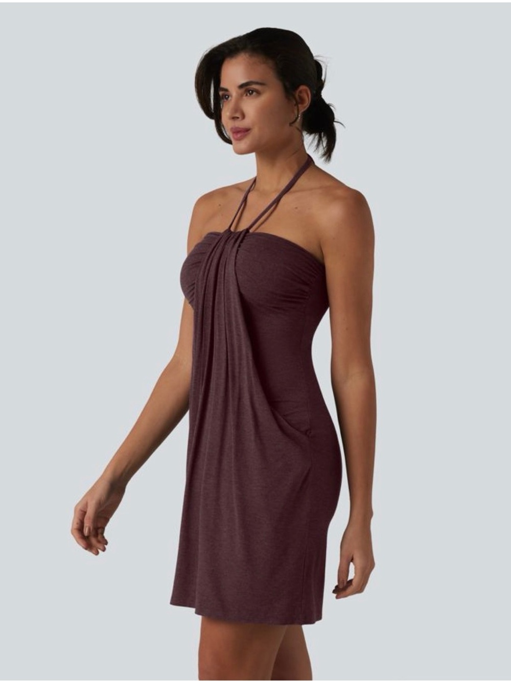 HALARA Strapless Halter Resort Mini Dress in Sassafras 🍇🍷NWT Only 2 Available 🚨🔔 - Picture 4 of 6